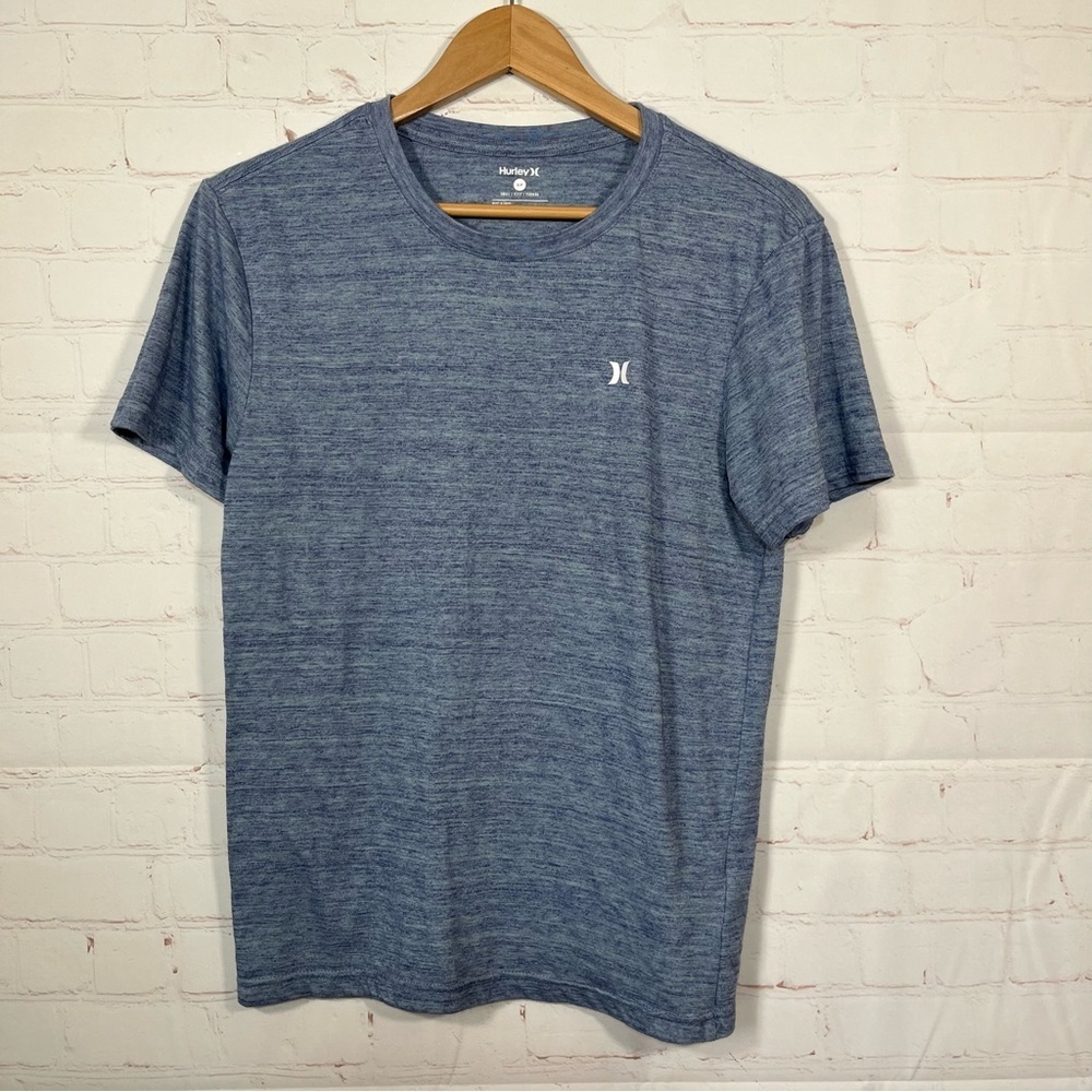 Hurley T-Shirt Mens Size Small Blue Short Sleeve Logo Tee Fit Crew Neck
